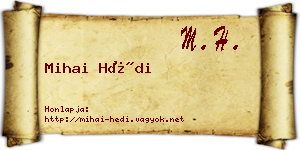 Mihai Hédi névjegykártya